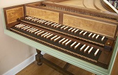 Detail of keyboard, harpsichord after Zell