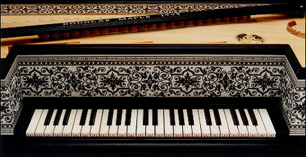 Virginal after L. Grouwels, detail of keyboard